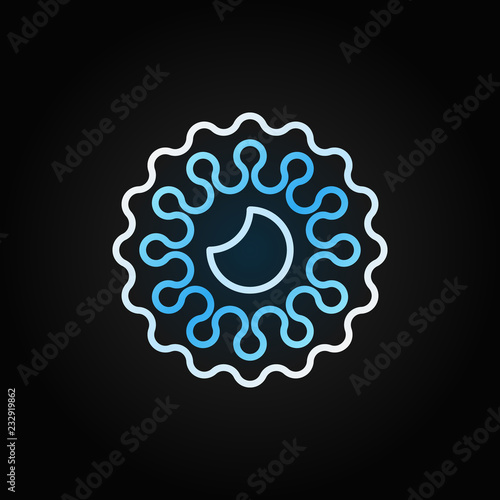 Bacteria or Virus outline vector blue concept icon
