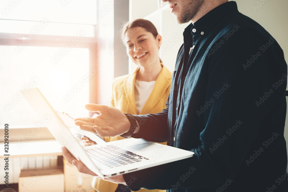 © Alex from the Rock - Business office concept. Employee show work plan for next week to chief manager