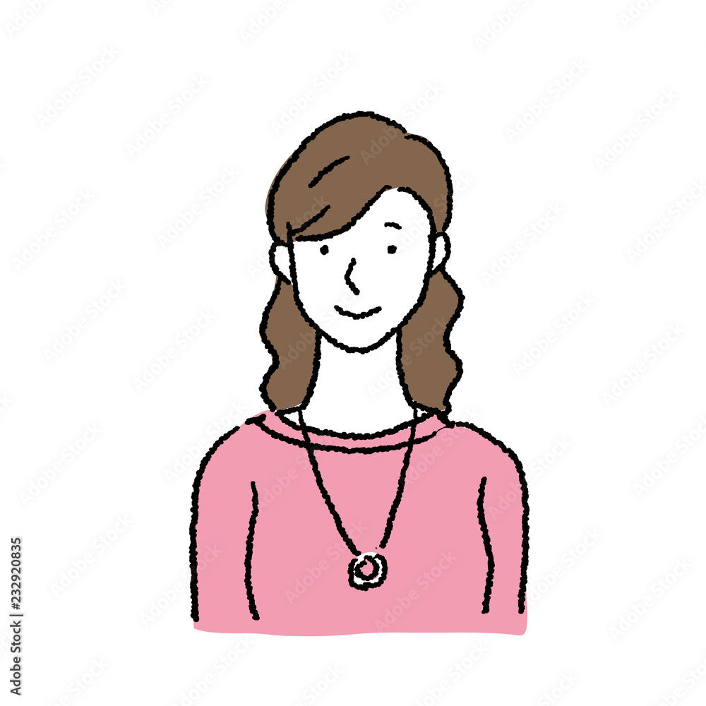 代女性人物上半身イラストstock Vector Adobe Stock