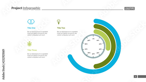 Process circle chart slide template. Business data. Graph, diagram, design. Creative concept for infographic, report. Can be used for topics like management, company, fulfillment