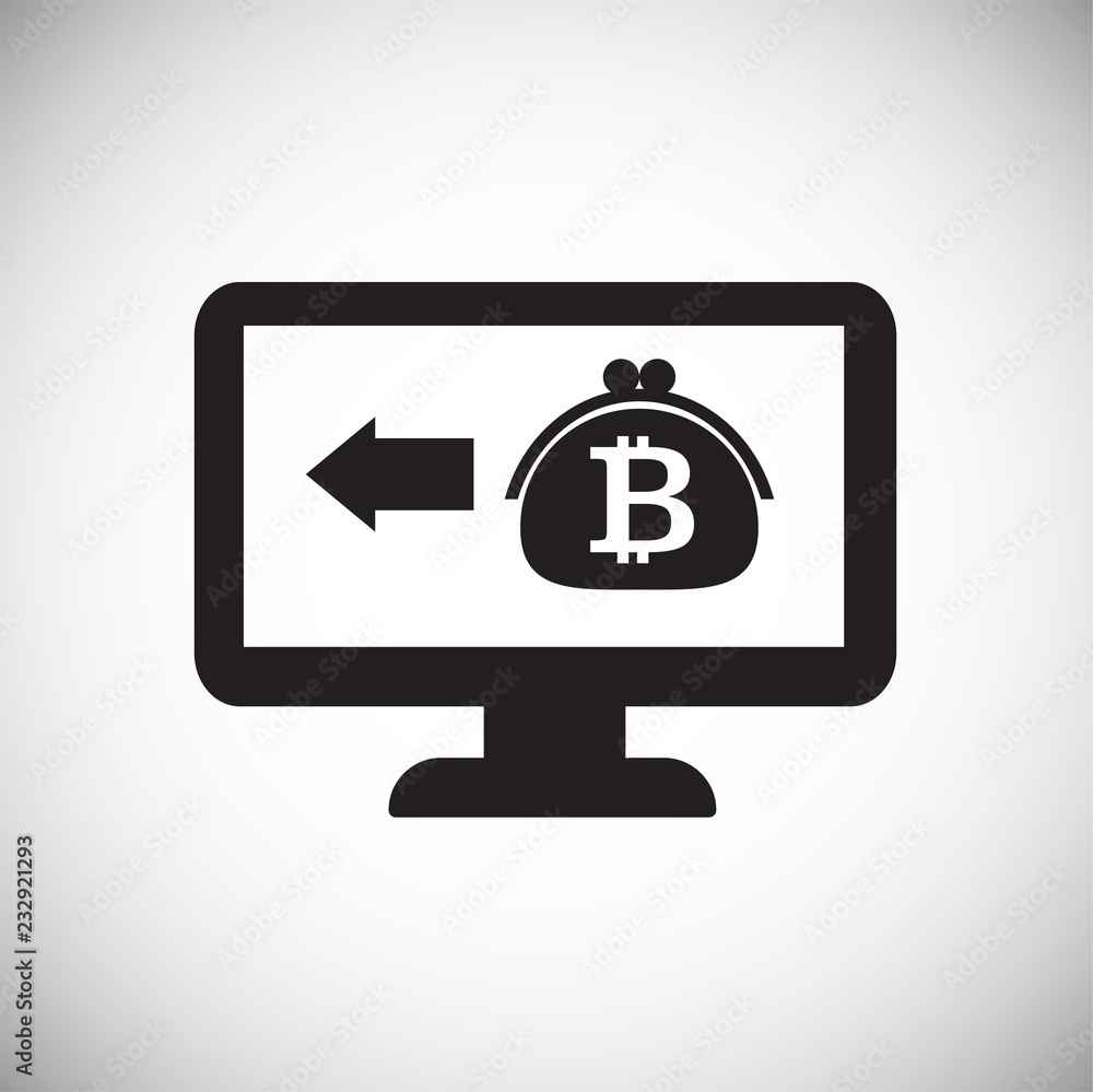 Bit coin online payment on white background icon Bit coin online payment on white background icon