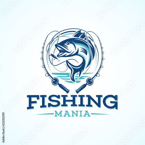 sport fishing logo template