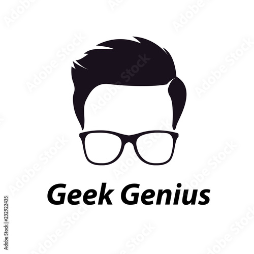 geek genius logo template