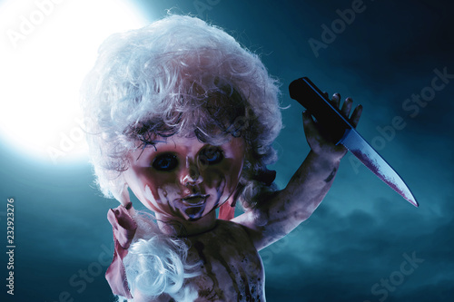 Fototapeta Naklejka Na Ścianę i Meble -  Scary bloody doll
