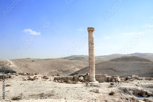 Ruins of King Herod's fortified palace Machaeros, Jordan photo