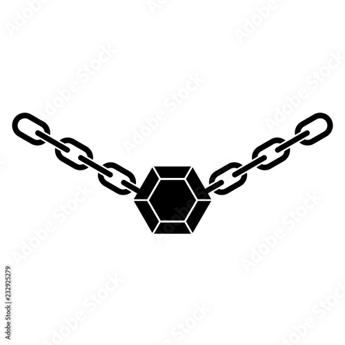 Diamond pendant icon. Necklace with hanging diamond or other precious gem. Vector Illustration