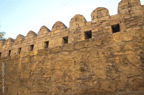 Icheri Sheher in Baku. Azerbaijan . Gate of the old fortress  entrance to Baku old town. Baku  Azerbaijan. Walls of the Old City in Baku . Icheri Sheher is a UNESCO World Heritage Site