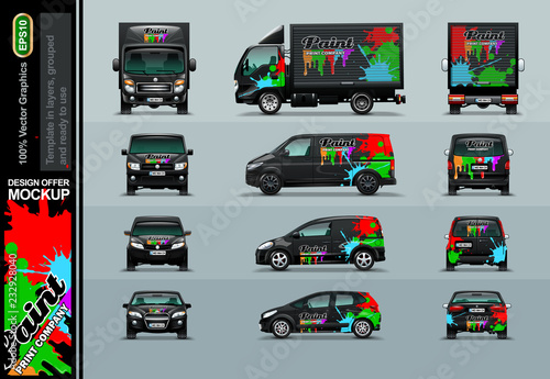 Print Company in an abstract composition. Layout offers for your business. Mockup in layers and ready to use.