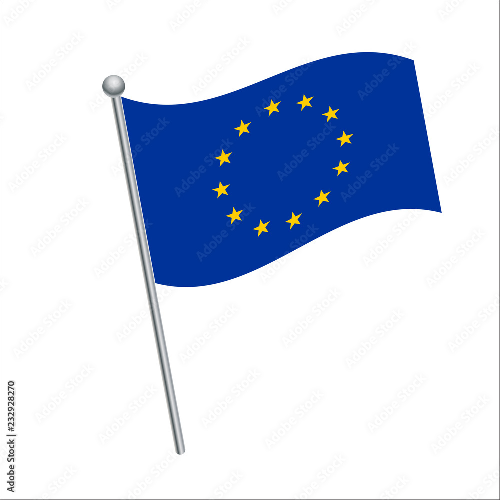 Eu flag vector Illustration on White background Eu flag vector Illustration on White background