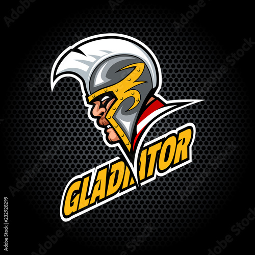 Gladiator Head from side. Can be used for club or team logo. Vector graphic.