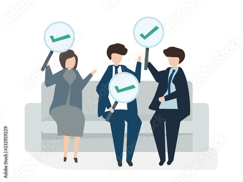 Illustration of people avatar business agreement concept