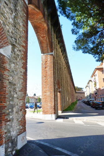 Ancient walls of Prato  Tuscany  Italy