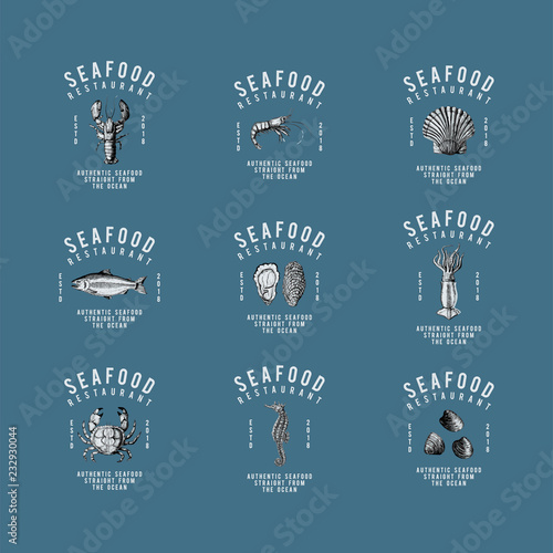 Set of food logo design vectors
