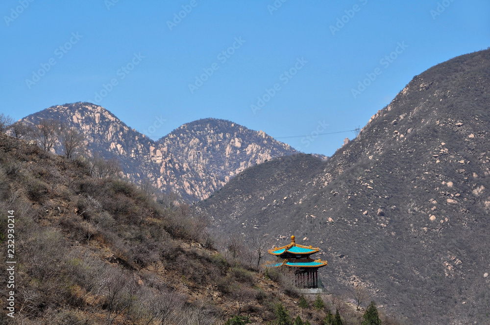 Beautiful view of mountains near Great Wall in Beijing