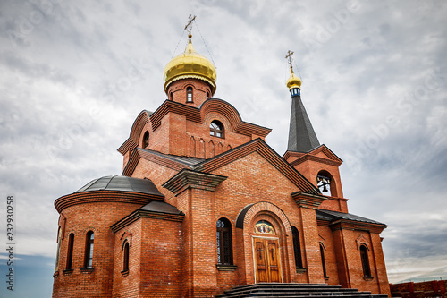 Ortodox church in russian city Dudinka, the northernmost international seaport photo