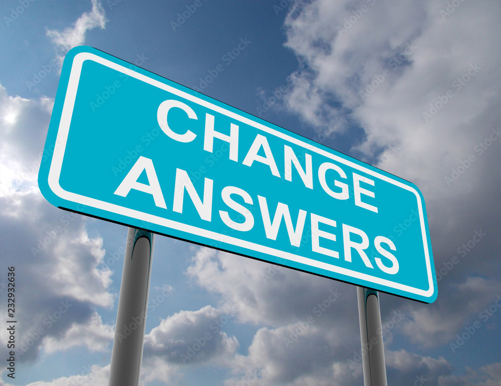 Fototapeta premium Road Sign with ANSWERS . 3D rendered illustration