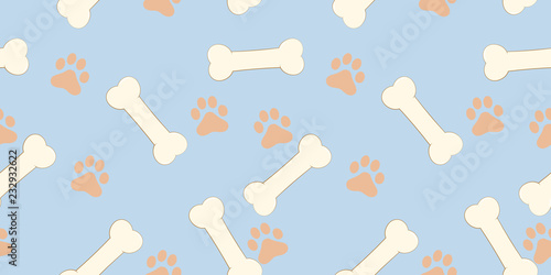 Dog Paw isolated dog bone Seamless pattern vector puppy cat wallpaper
