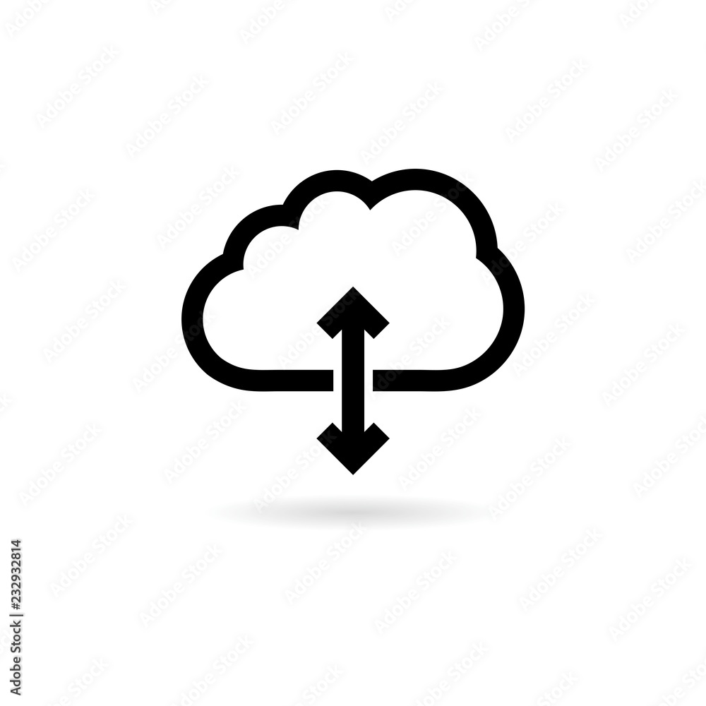 Black Cloud computing simple icon or logo Black Cloud computing simple icon or logo