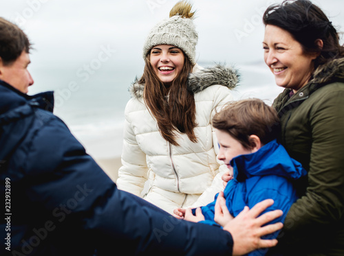 Happy family having fun together