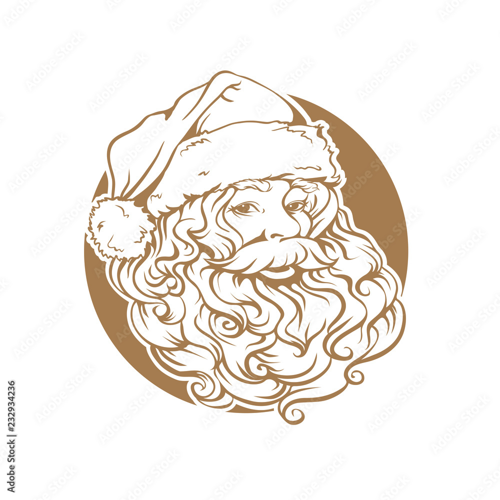 Christmas card, portrait of Santa Claus with a beard Christmas card, portrait of Santa Claus with a beard