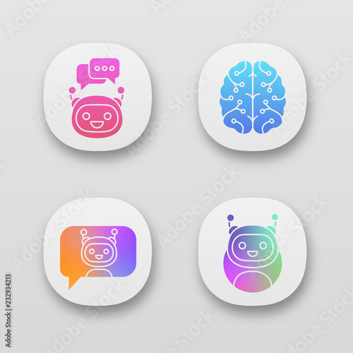 Chatbots app icons set