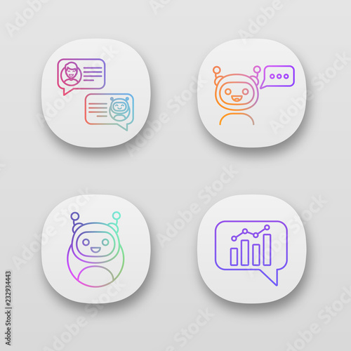 Chatbots app icons set