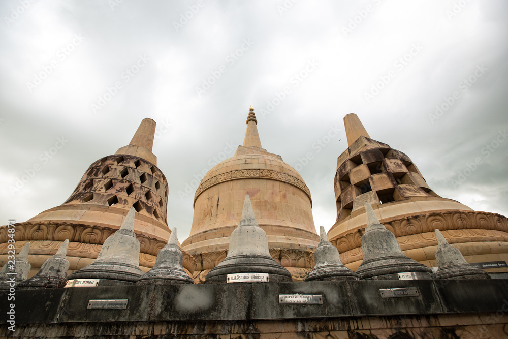 Buddhist Temple : Sandstone Pagoda in Pa Kung Temple at Roi Et of Thailand
