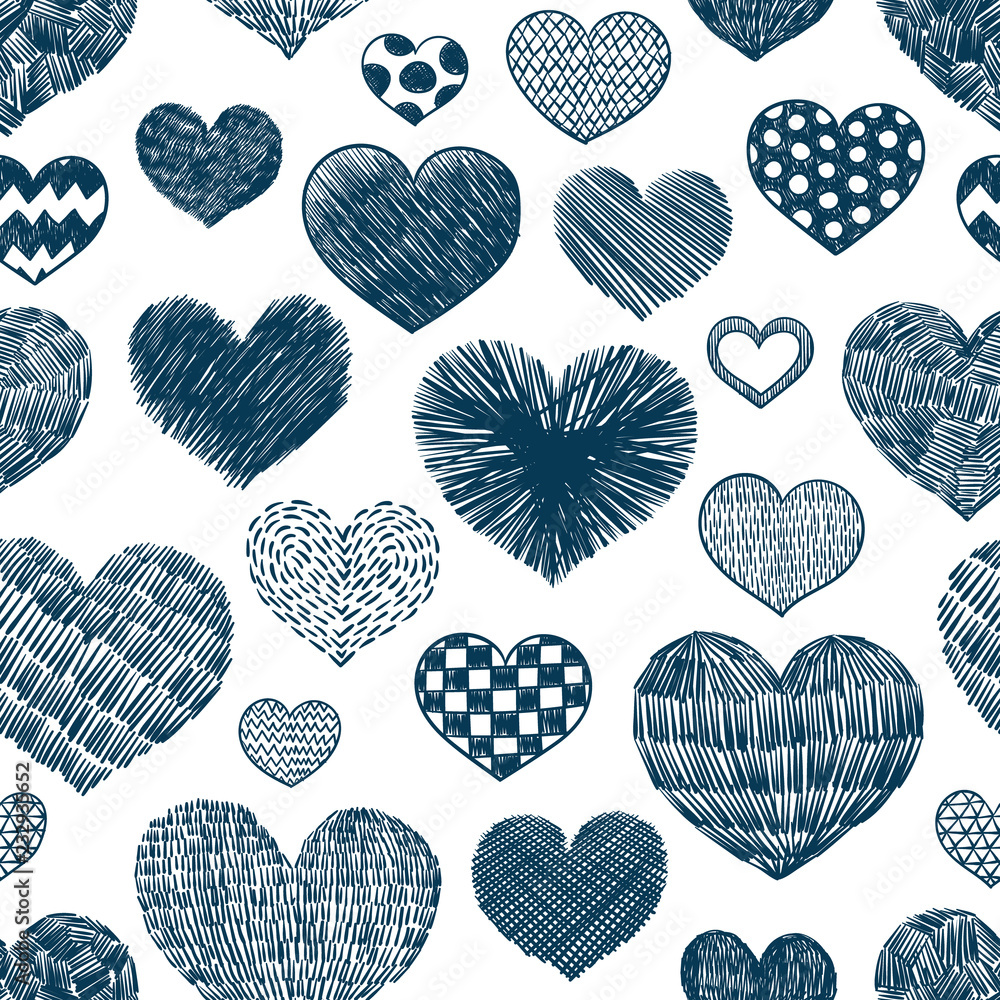Hearts doodles pattern. Valentines day background. Romantic texture. Hand drawn effect vector. Wedding and marriage doodles. Love theme sketches. Hearts scribbles. Hearts doodles pattern. Valentines day background. Romantic texture. Hand drawn effect vector. Wedding and marriage doodles. Love theme sketches. Hearts scribbles.