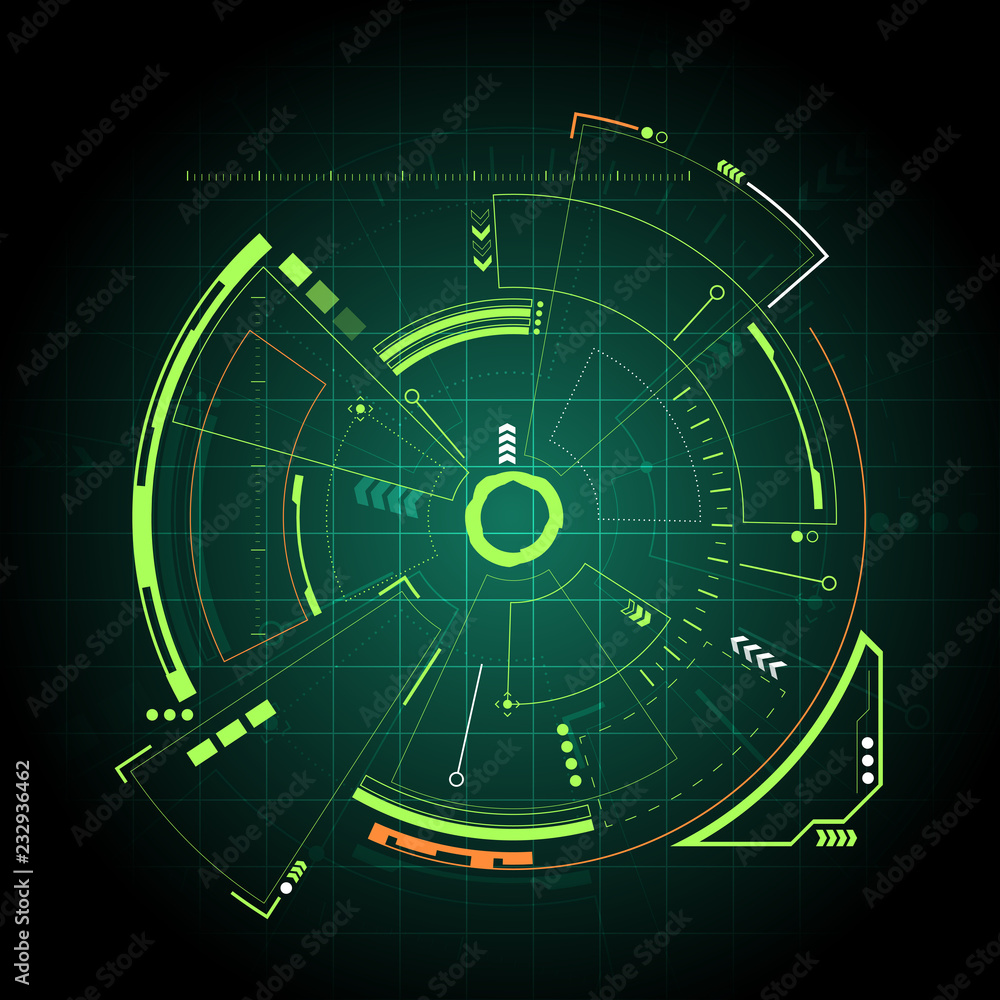 Naklejka premium Sci fi futuristic user interface. Vector illustration.