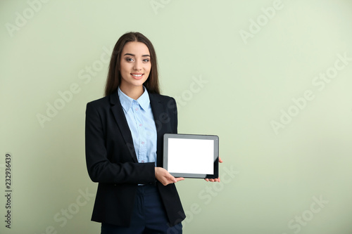 Beautiful young woman with ...