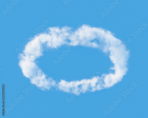 Cloud in  shape of  halo against the blue sky. 3D illustration.
