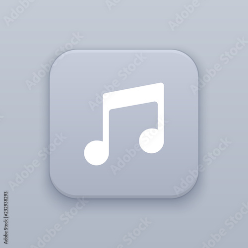 Music, sound, gray vector button with white icon