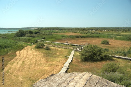 Lake Vrana. Reserve in Croatia. Walking the shores of Lake photo