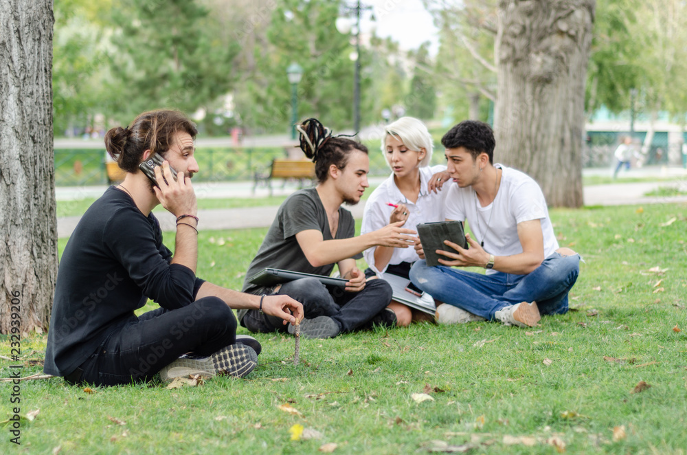 Fototapeta premium Working Outdoors with Technology