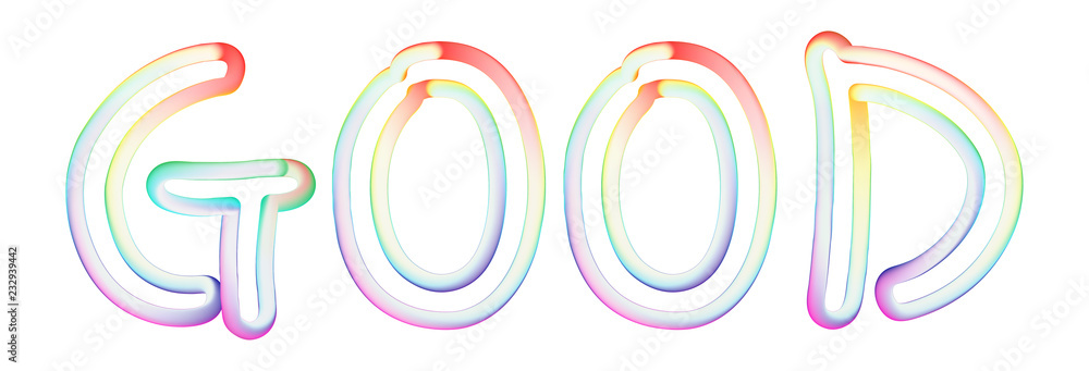 Good - beautiful text written on white background