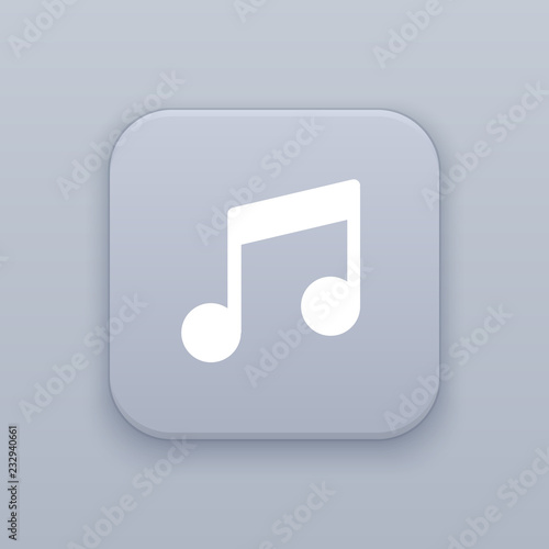 Sound, Music, gray vector button with white icon