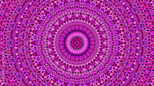Magenta flower mosaic mandala pattern wallpaper design - geometric abstract vector background illustration