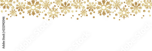 Golden glitter snowflake borders