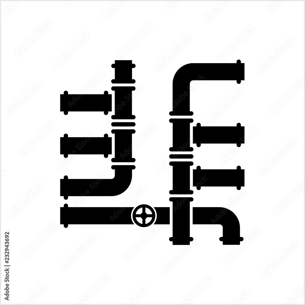 Pipe Icon, Pipe Fitting Icon, Water, Gas, Oil Pipeline, Plumbing Work Pipe Icon, Pipe Fitting Icon, Water, Gas, Oil Pipeline, Plumbing Work