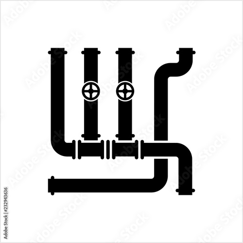 Pipe Icon, Pipe Fitting Icon, Water, Gas, Oil Pipeline, Plumbing Work