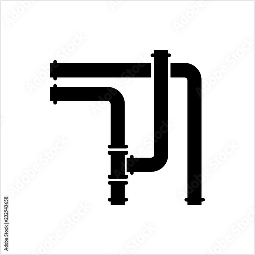 Pipe Icon, Pipe Fitting Icon, Water, Gas, Oil Pipeline, Plumbing Work
