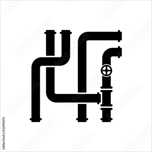 Pipe Icon, Pipe Fitting Icon, Water, Gas, Oil Pipeline, Plumbing Work