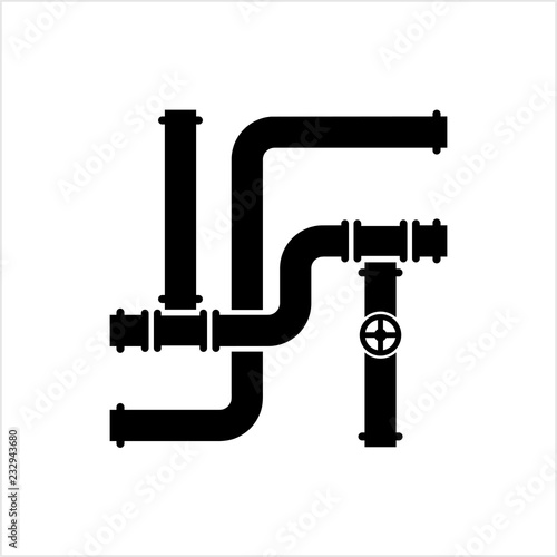 Pipe Icon, Pipe Fitting Icon, Water, Gas, Oil Pipeline, Plumbing Work