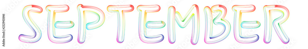 Obraz premium September - beautiful text written on white background