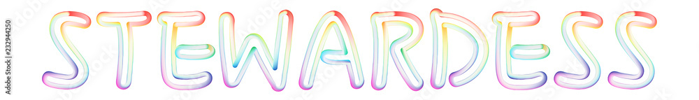 Stewardess - beautiful text written on white background Stewardess - beautiful text written on white background