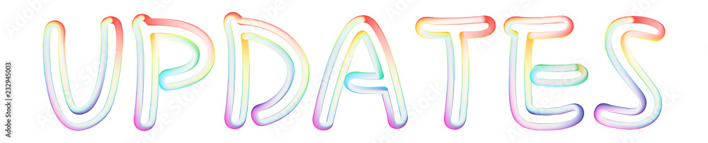 Updates - beautiful text written on white background Updates - beautiful text written on white background