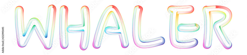 Whaler - beautiful text written on white background Whaler - beautiful text written on white background
