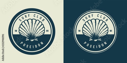 VIntage monochrome marine and sea emblem
