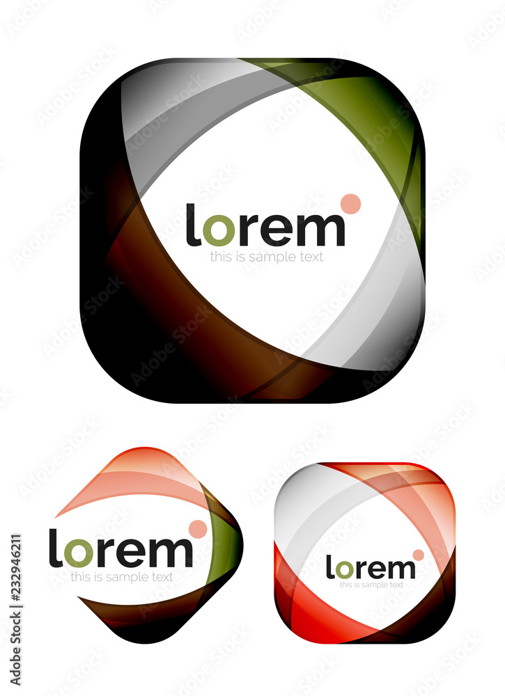 Set of geometric convergence vector icons Set of geometric convergence vector icons