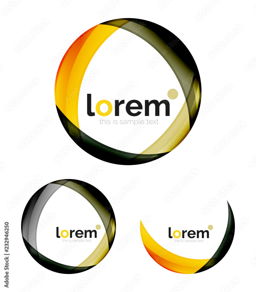 Set of geometric convergence vector icons Set of geometric convergence vector icons